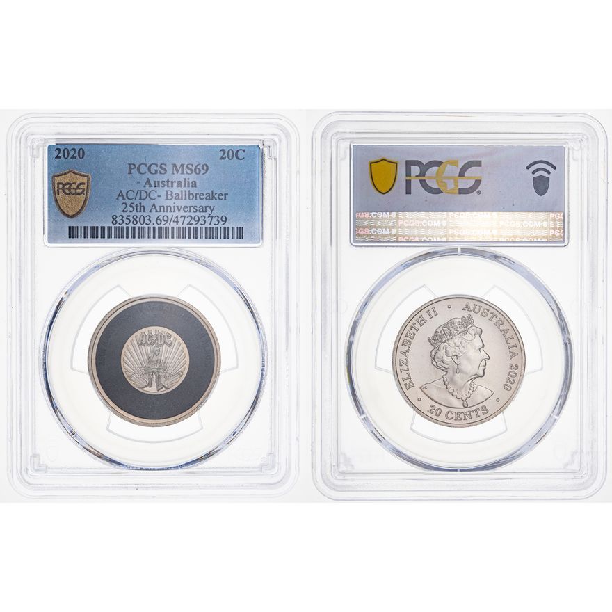 AC/DC- Ballbreaker 25th Anniversary, Twenty Cent, 2020, PCGS MS 69