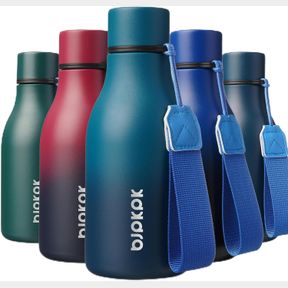 BJPKPK INSULATED WATER BOTTLES, 12OZ STAINLESS STEEL METAL WATER BOTTLE WITH STRAP, BPA FREE LEAK PROOF THERMOS, MUGS, FLASKS, REU