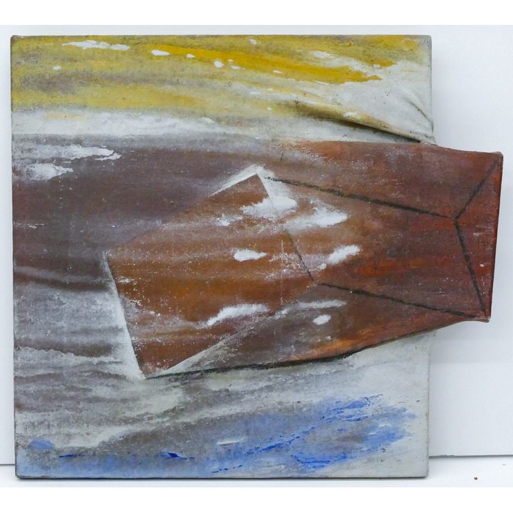 Neil Meitzler ''Flying Box'' 1966 Acrylic and Relief on Canvas