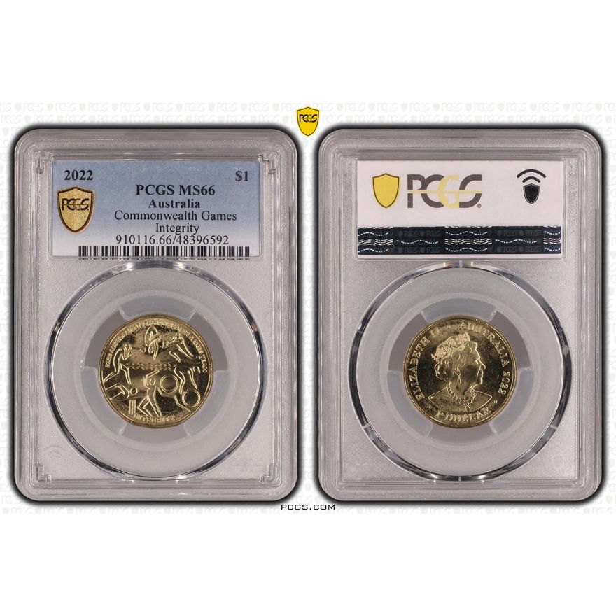 Elizabeth II, Commonwealth Games -Integrity, One Dollar, 2022, PCGS MS66