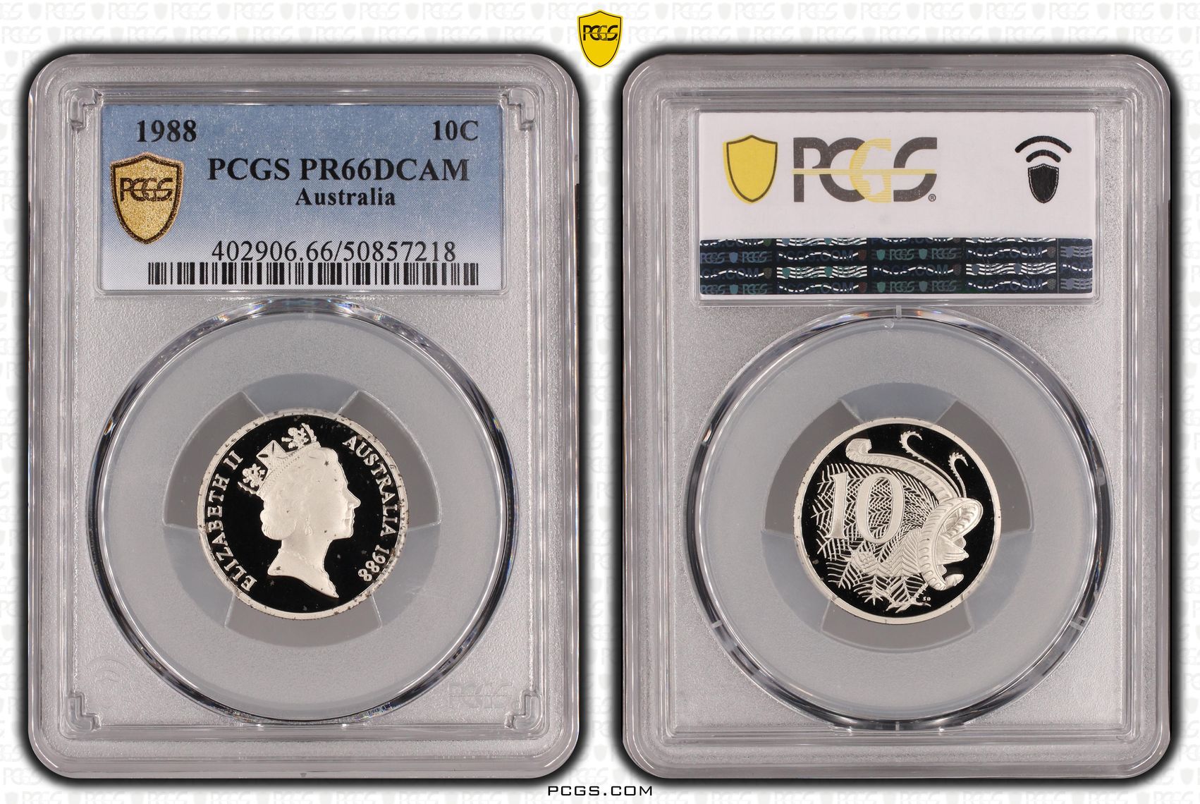 Ten Cent, 1988, Pcgs Pr66dcam