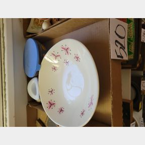Vintage milk glass hat, small sunflower bowl and vintage dish