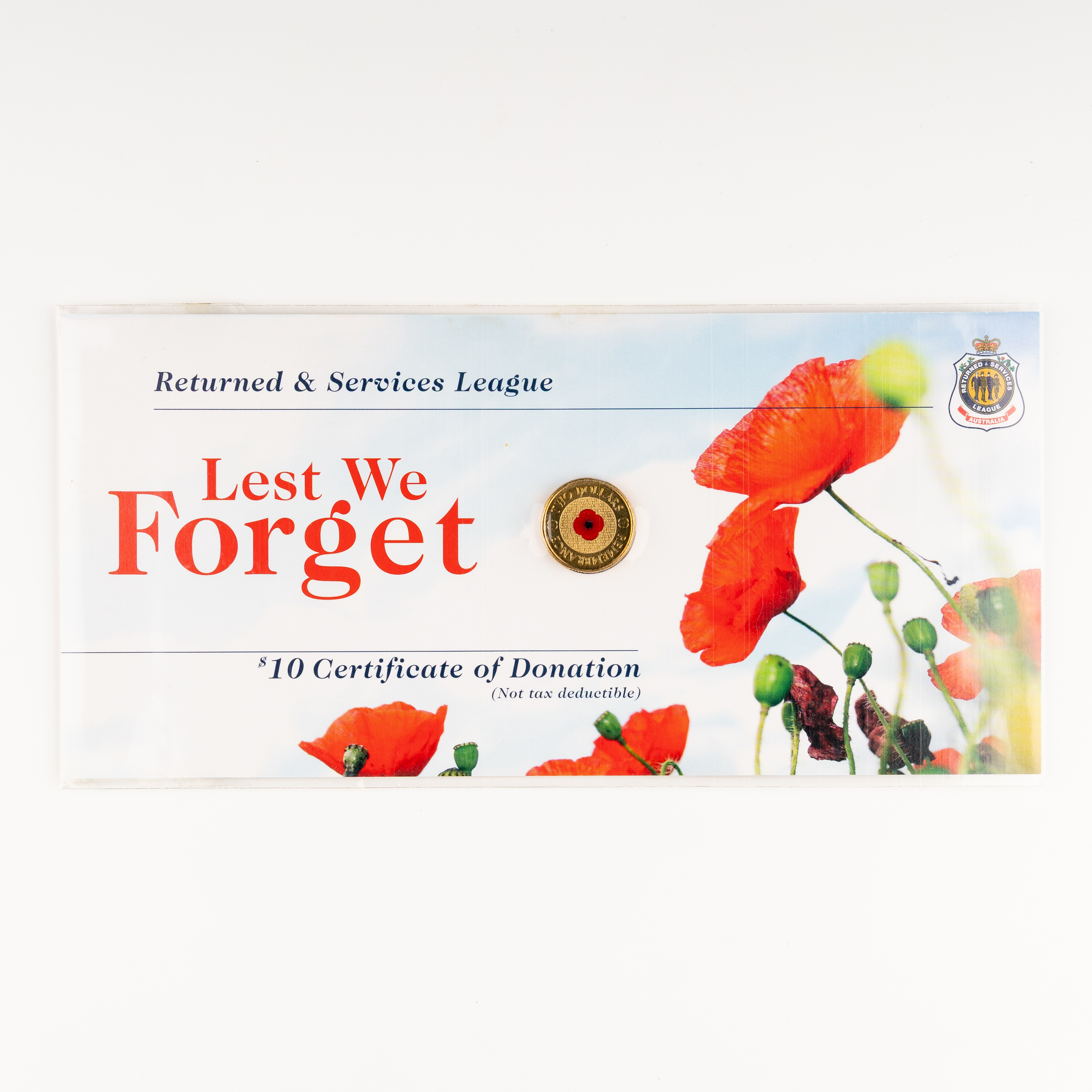 69 · Elizabeth II, RSL Lest We Forget Red Poppy, Two Dollars, 2012,  UNC