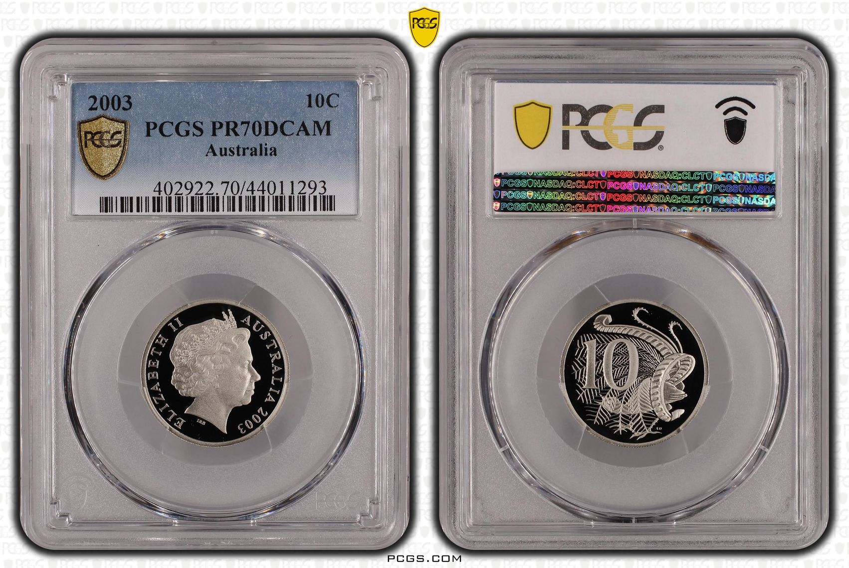 2003 Australia Ten Cent, 10c PCGS - PR70DCAM POP 32/0 -293