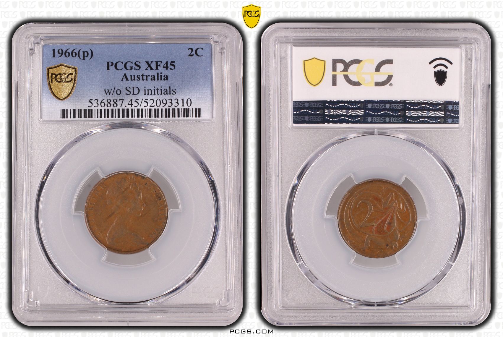 Elizabeth II, w/o SD initials, Two Cent, 1966(p), PCGS XF45BN