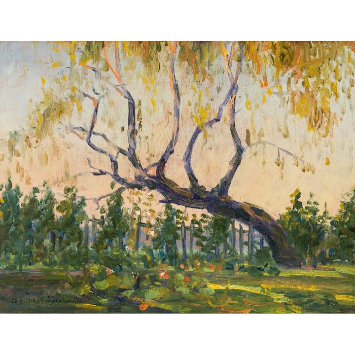 Oleksa Nowakiwskij | Pejzaż z drzewem, 1913 r.