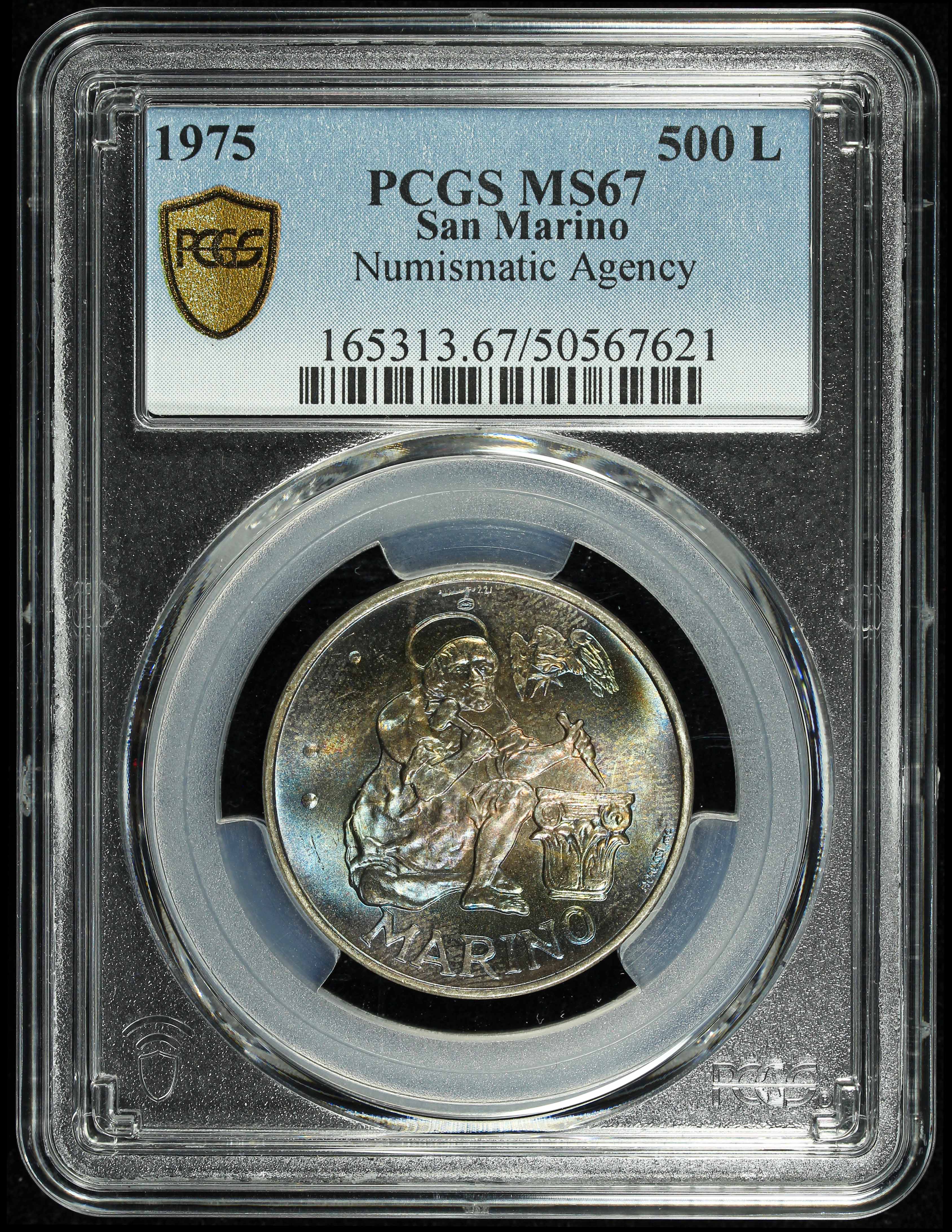 San Marino, 1975, 500 Lire, Numismatic Agency, PCGS MS67. | Unique