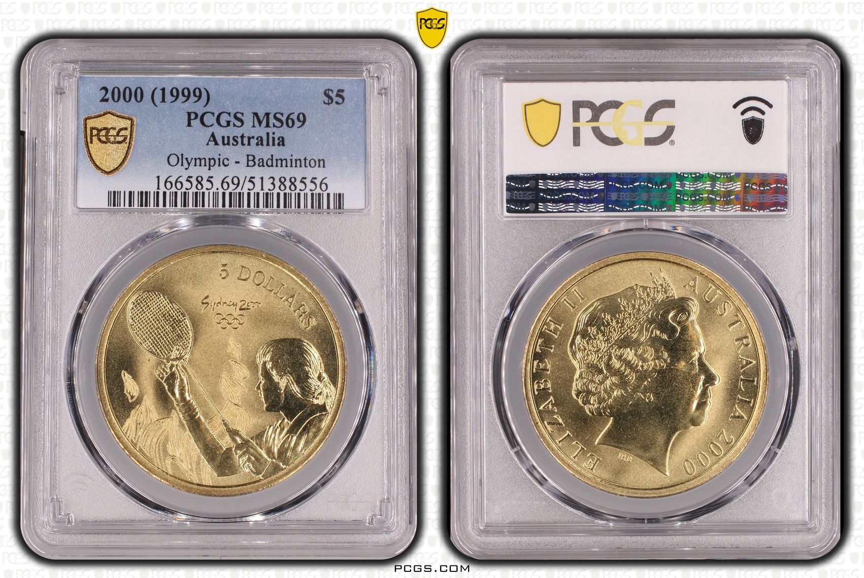 Badminton, POP 4/0, Five Dollar, 2000, PCGS MS69