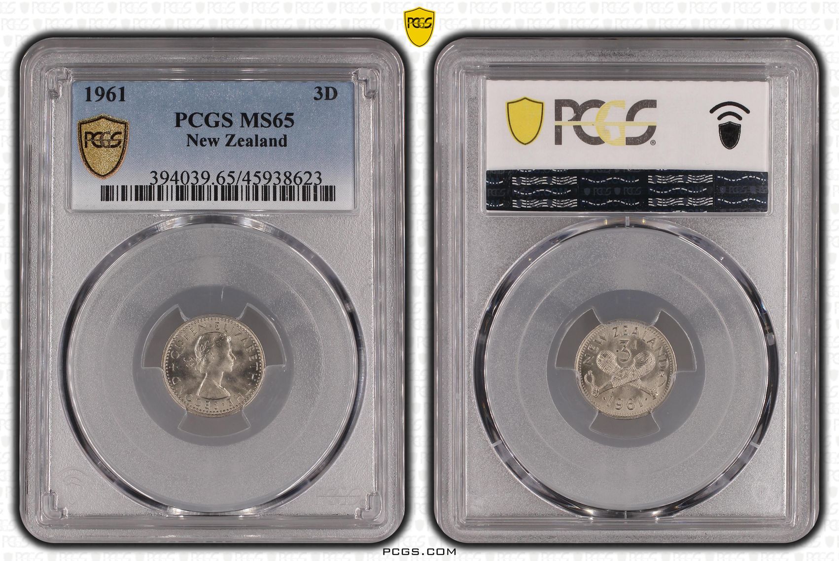 1961 New Zealand Threepence PCGS - MS65 -623