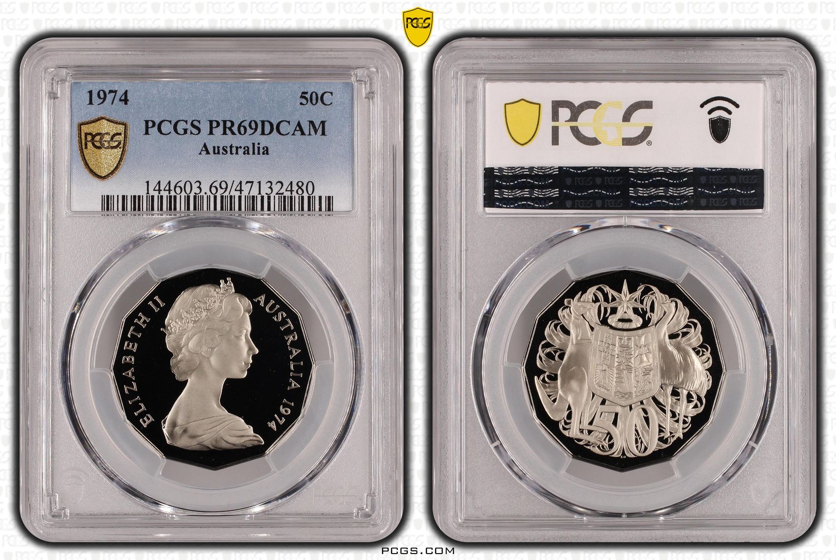 Elizabeth II, Fifty Cent, 1974, PCGS PR69DCAM