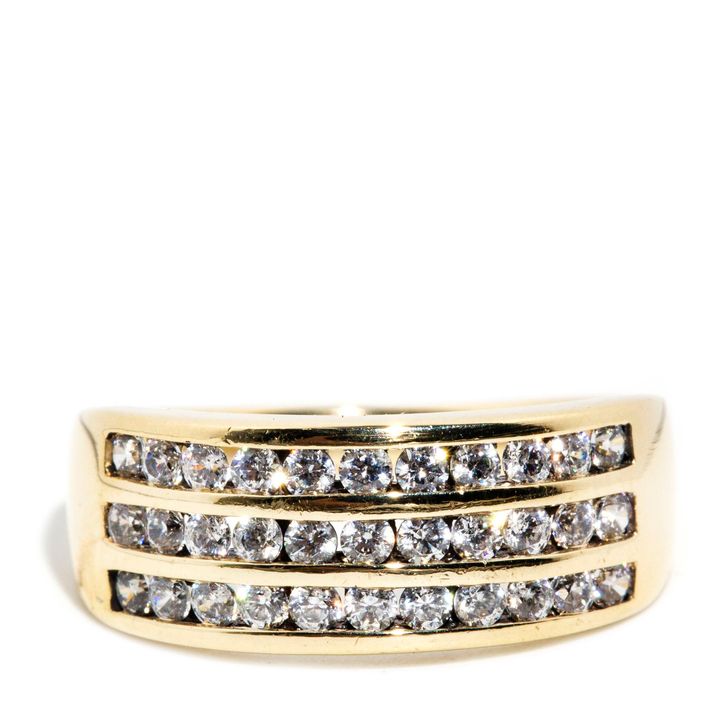 9 Carat Gold Ring With Cubic Zirconias,