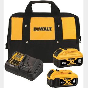 DEWALT DCB246CK 20V MAX XR LITHIUM-ION BATTERIES AND FAST CHARGER STARTER KIT (4 AH/6 AH)
