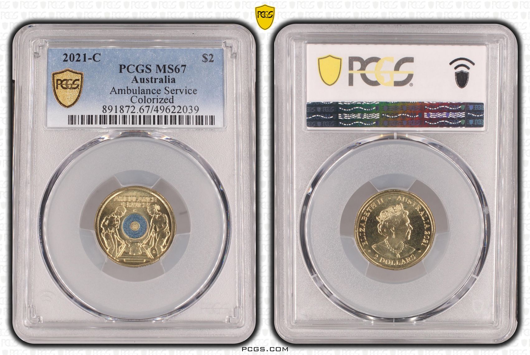 Ambulance Service - Colorized, Two Dollar, 2021-C, PCGS MS67