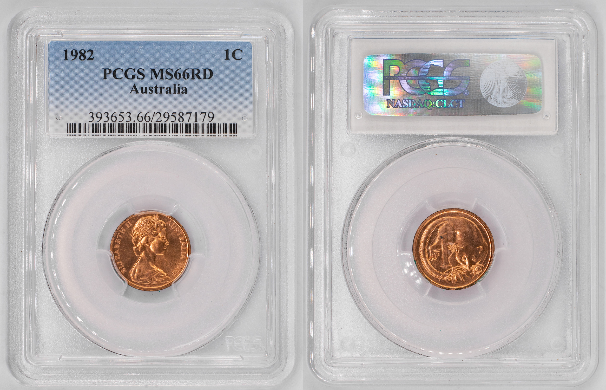 Elizabeth II, One Cent, 1982, PCGS MS66RD