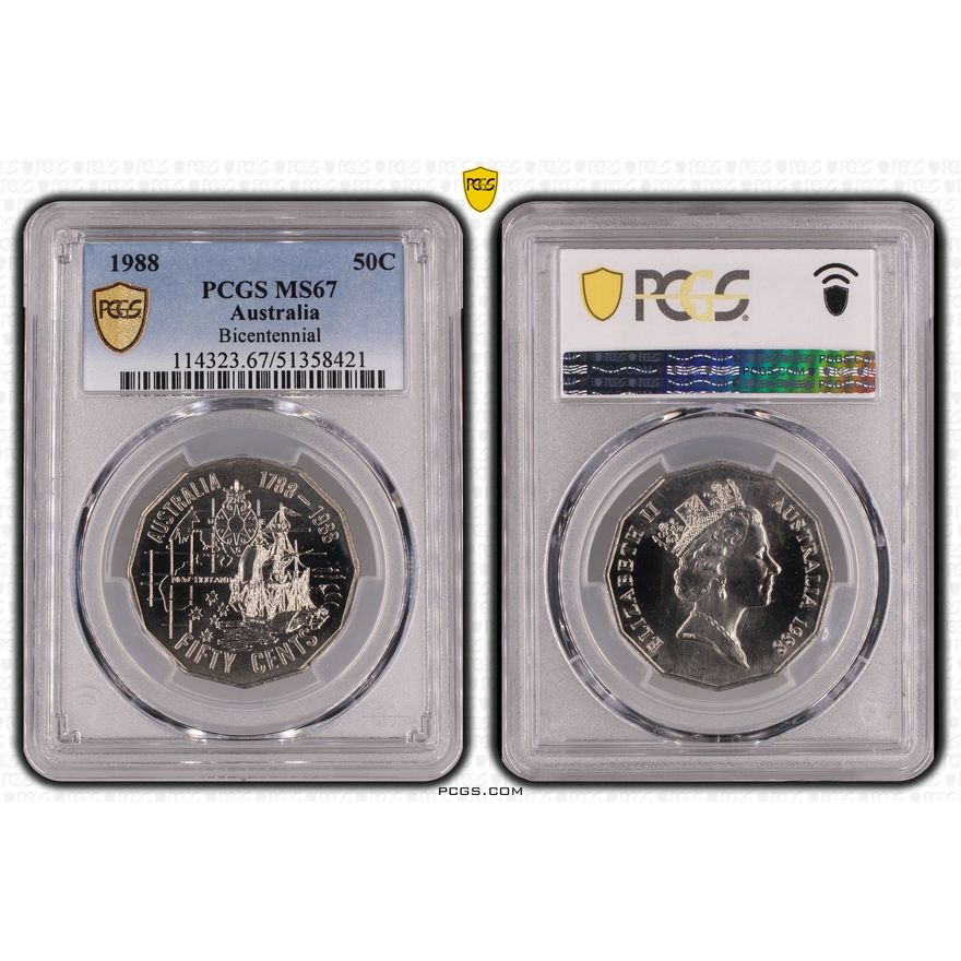 Bicentennial, Fifty Cent, 1988, PCGS MS67