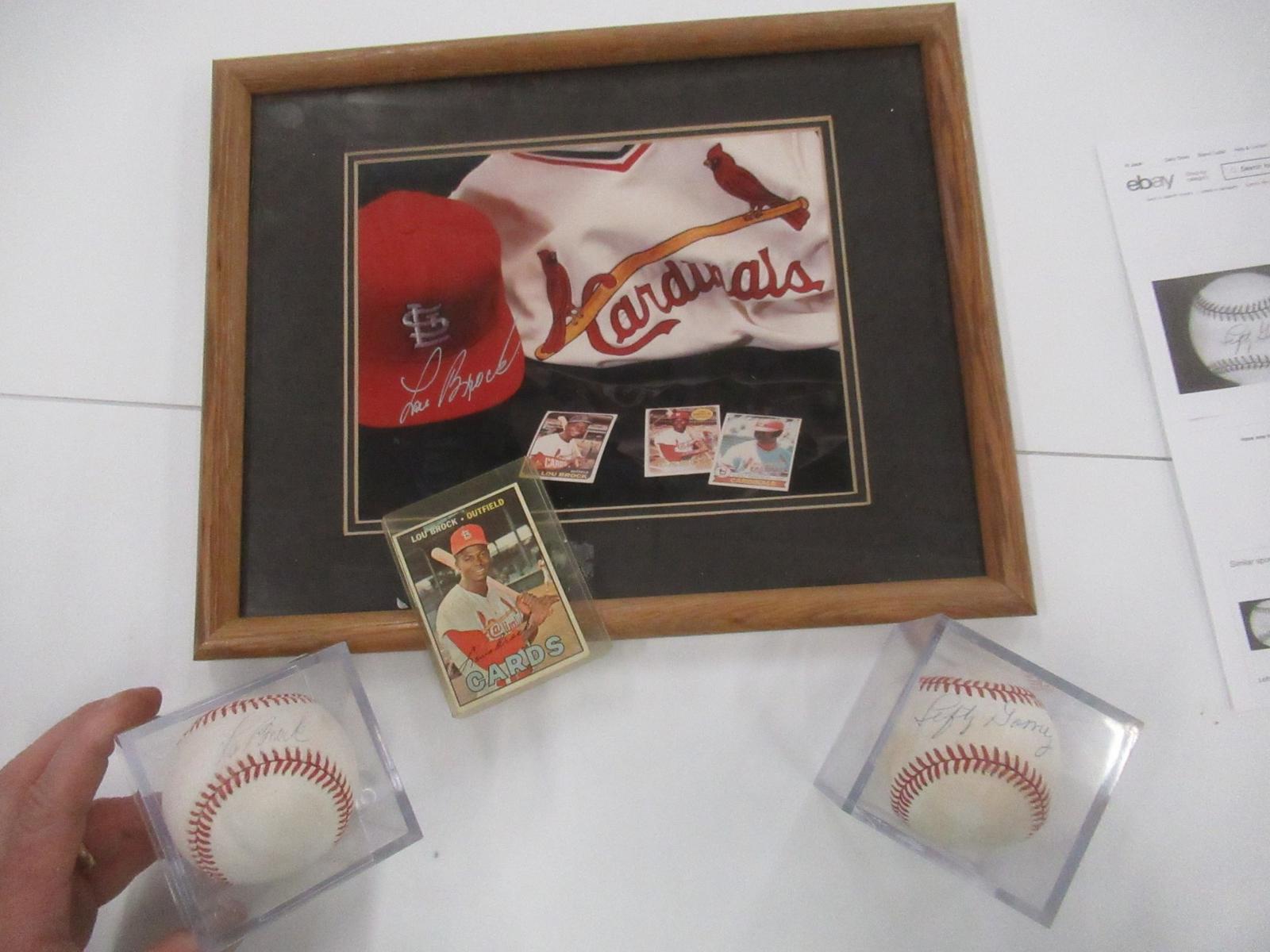 Lefty Gomez & Lou Brock Autographed Baseballs
