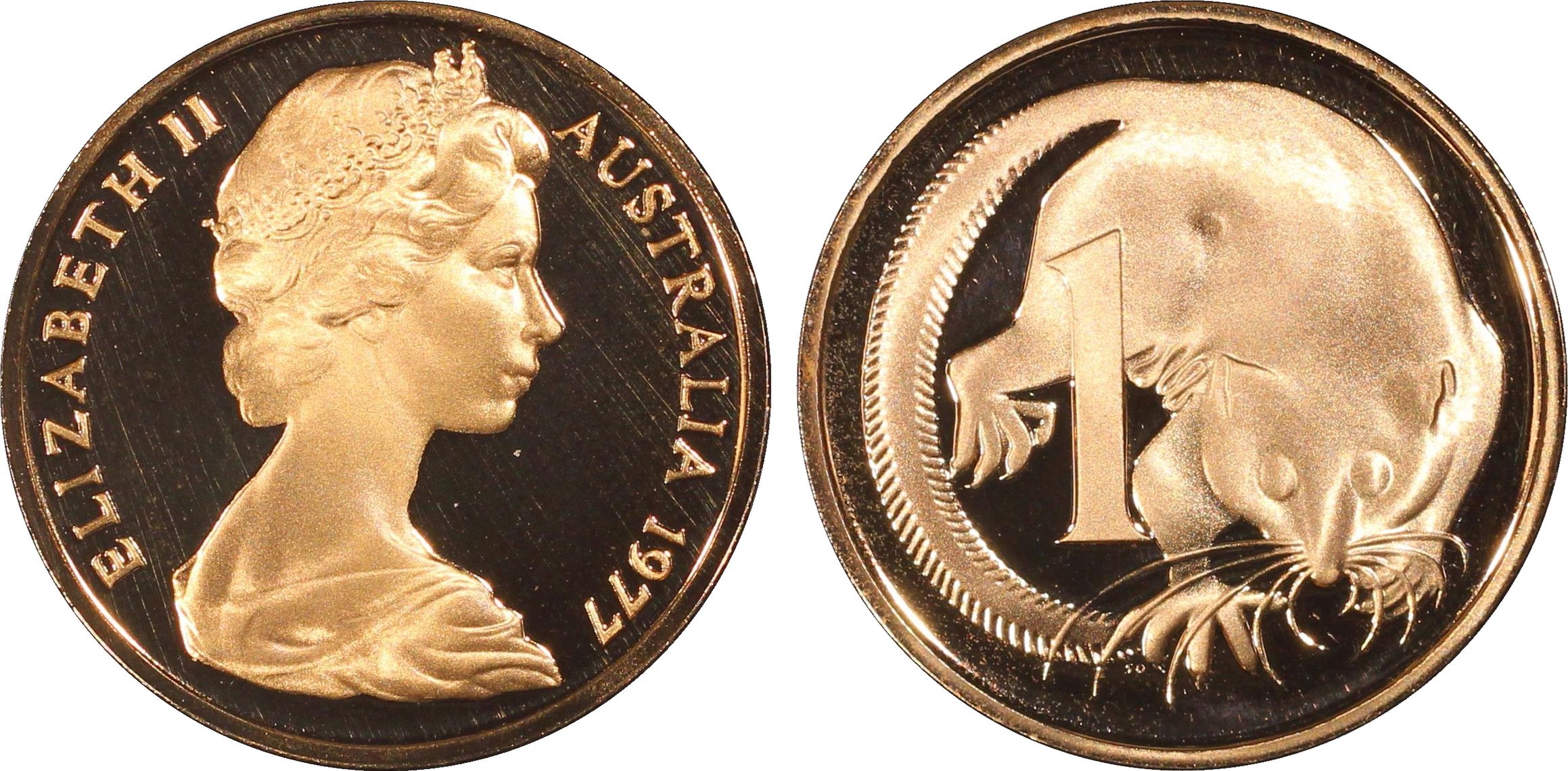 Elizabeth II, One Cent, 1977, PCGS PR69DCAM