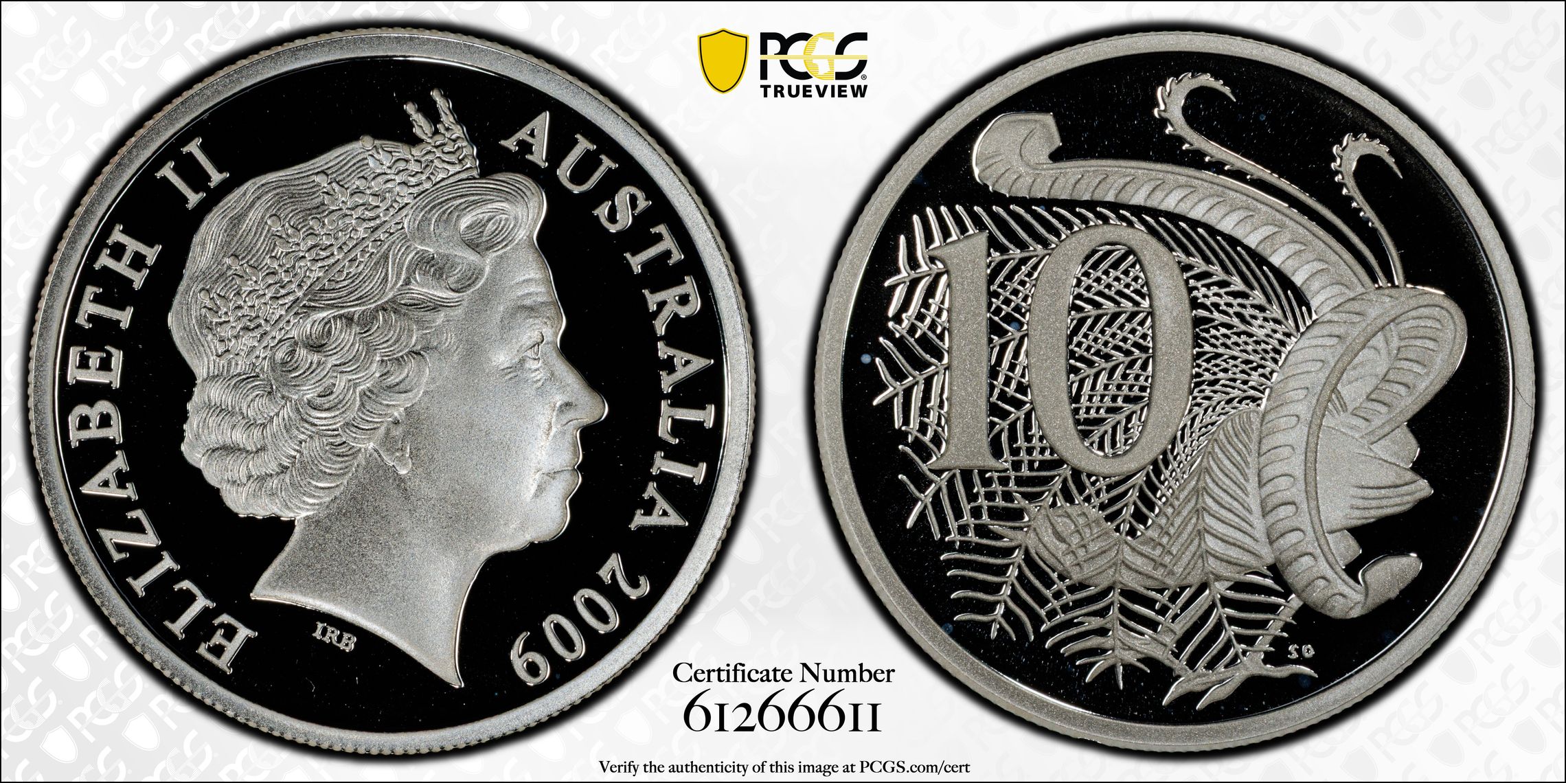 Silver, Ten Cent, 2009, PCGS PR69DCAM