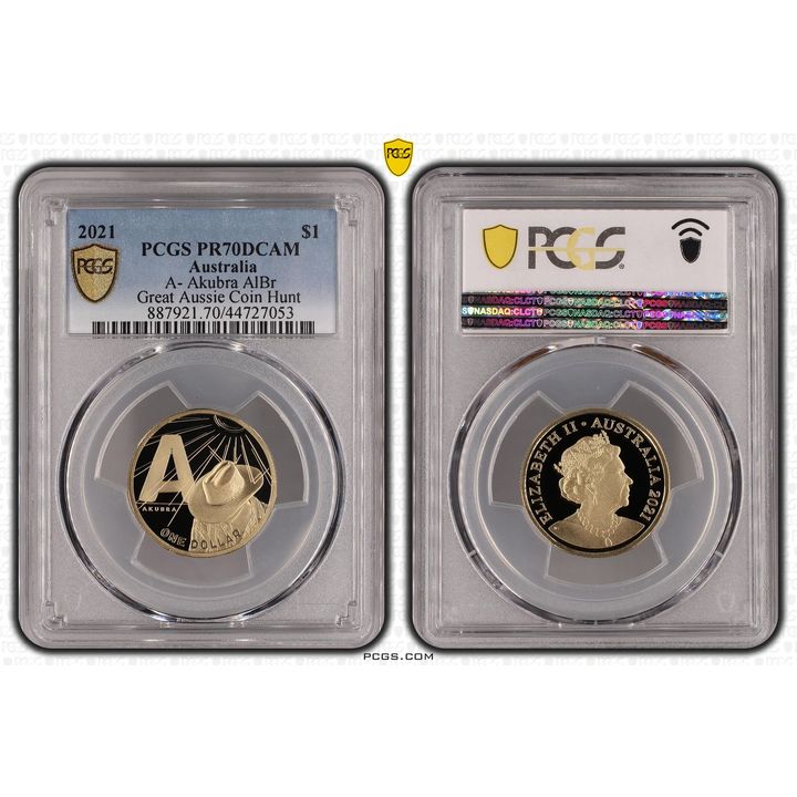 Elizabeth II, A- Akubra, One Dollar, 2021, PCGS PR 70DCAM
