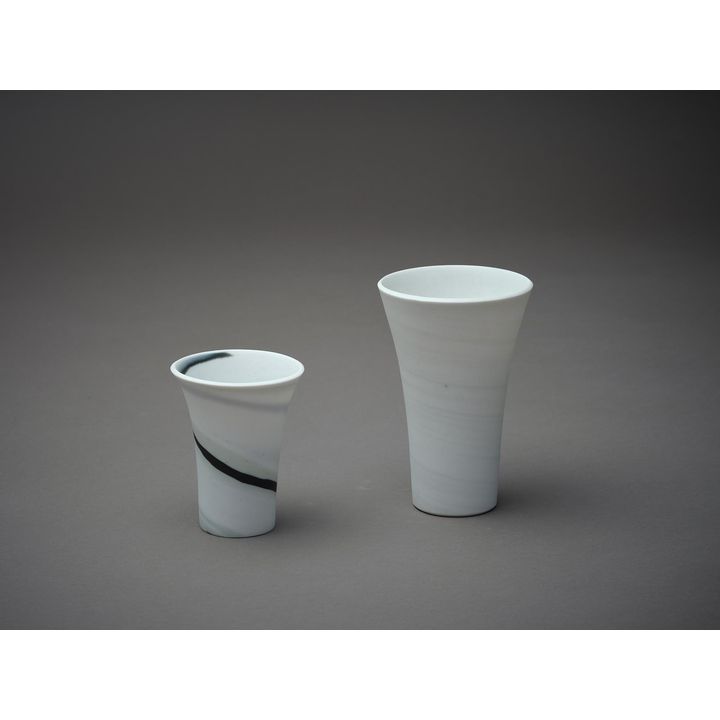 John Parker - Two small white agate pots