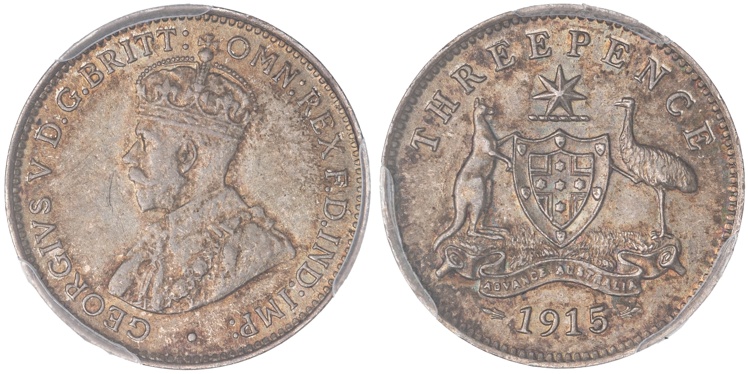 George V, Threepence, 1915, PCGS MS64