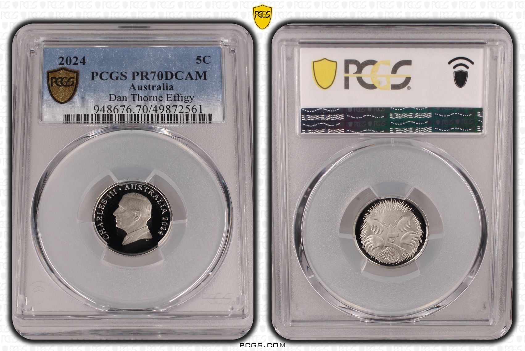 Charles III, Dan Thorne Effigy POP 25/0, Five Cent, 2024, PCGS PR70DCAM