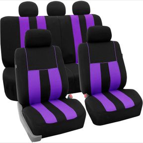 FH GROUP CAR SEAT COVERS (PURPLE, UNIVERSAL FIT) - CLOTH, FULL SET, LOW BACK, AIRBAG COMPATIBLE, SPLIT BENCH REAR SEAT COVER FOR S