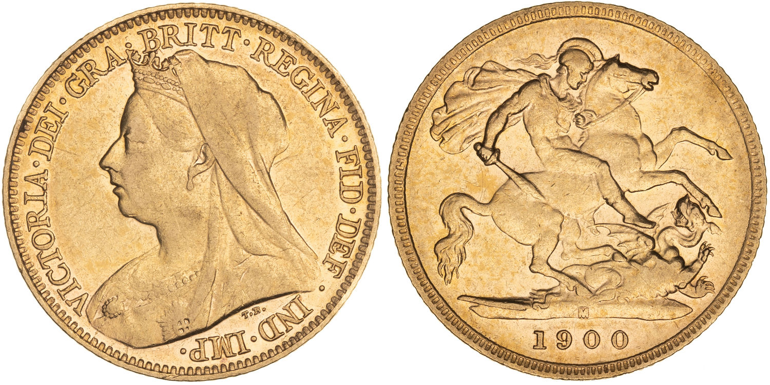 Victoria, St George Reverse, Half Sovereign, 1900-M, aVF