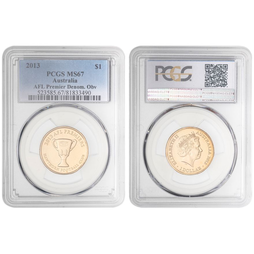 AFL Premier Denom. Obv , One Dollar, 2013, PCGS MS67
