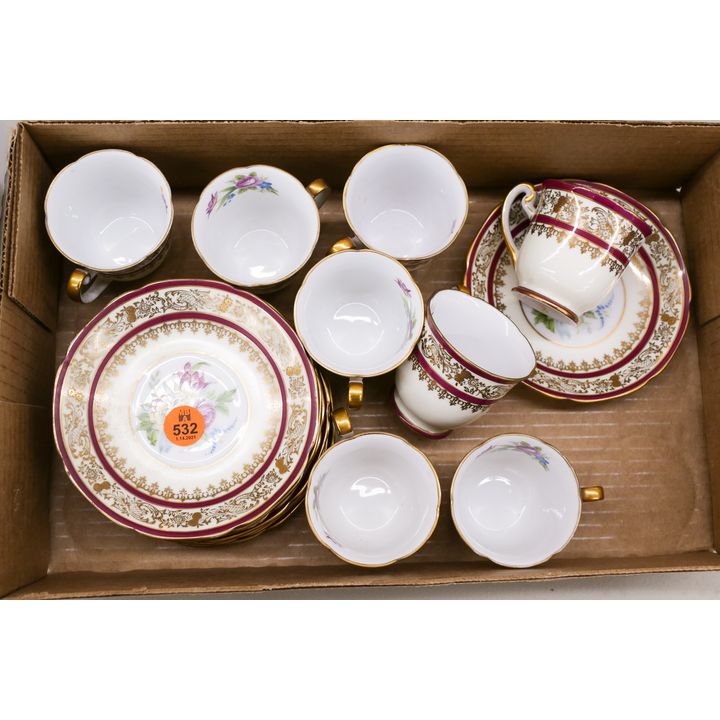 Set 8pc Meito Floral Demicup Saucers