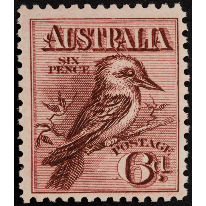 Engraved Kookaburra, Sixpence, 1914, Fine
