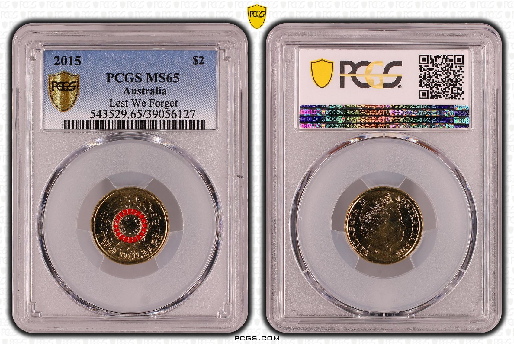 Lest We Forget Colorized , Two Dollar, 2015, PCGS MS65