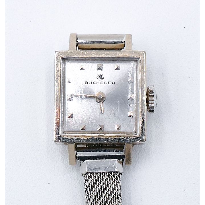 Vintage Ladies Bucherer 18k Cased White Gold Wristwatch