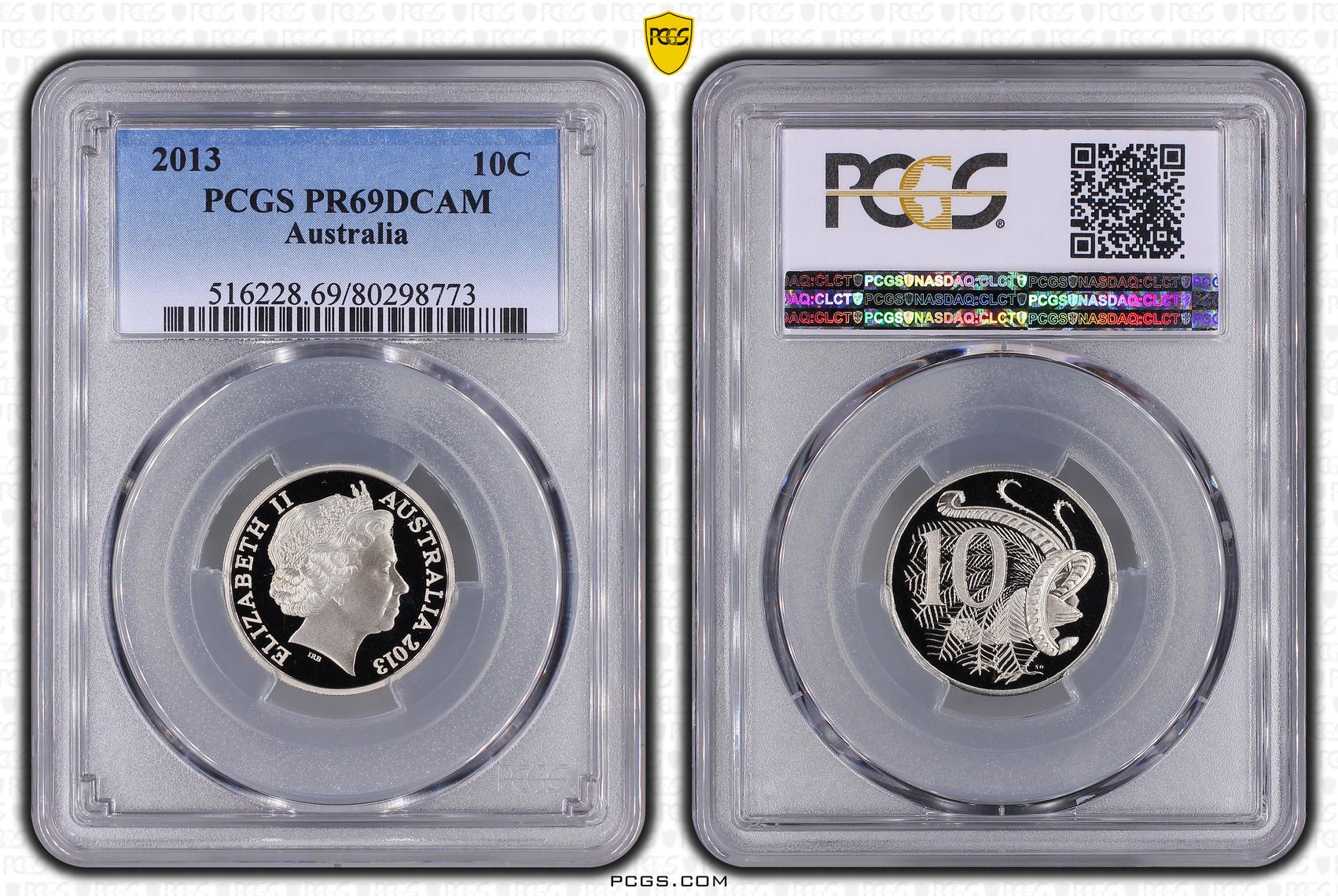 , Ten Cent, 2013, Pcgs Pr69dcam