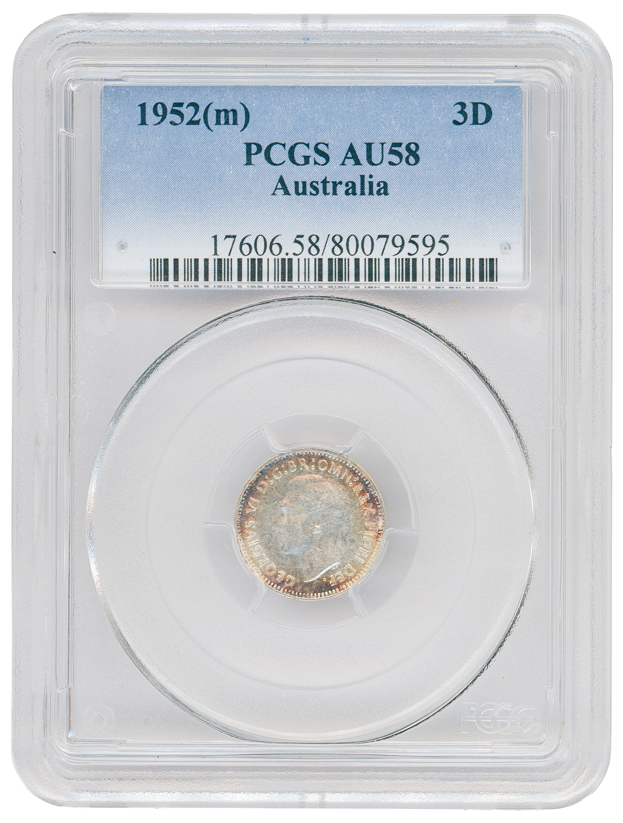 Threepence, 1952(m), PCGS AU58