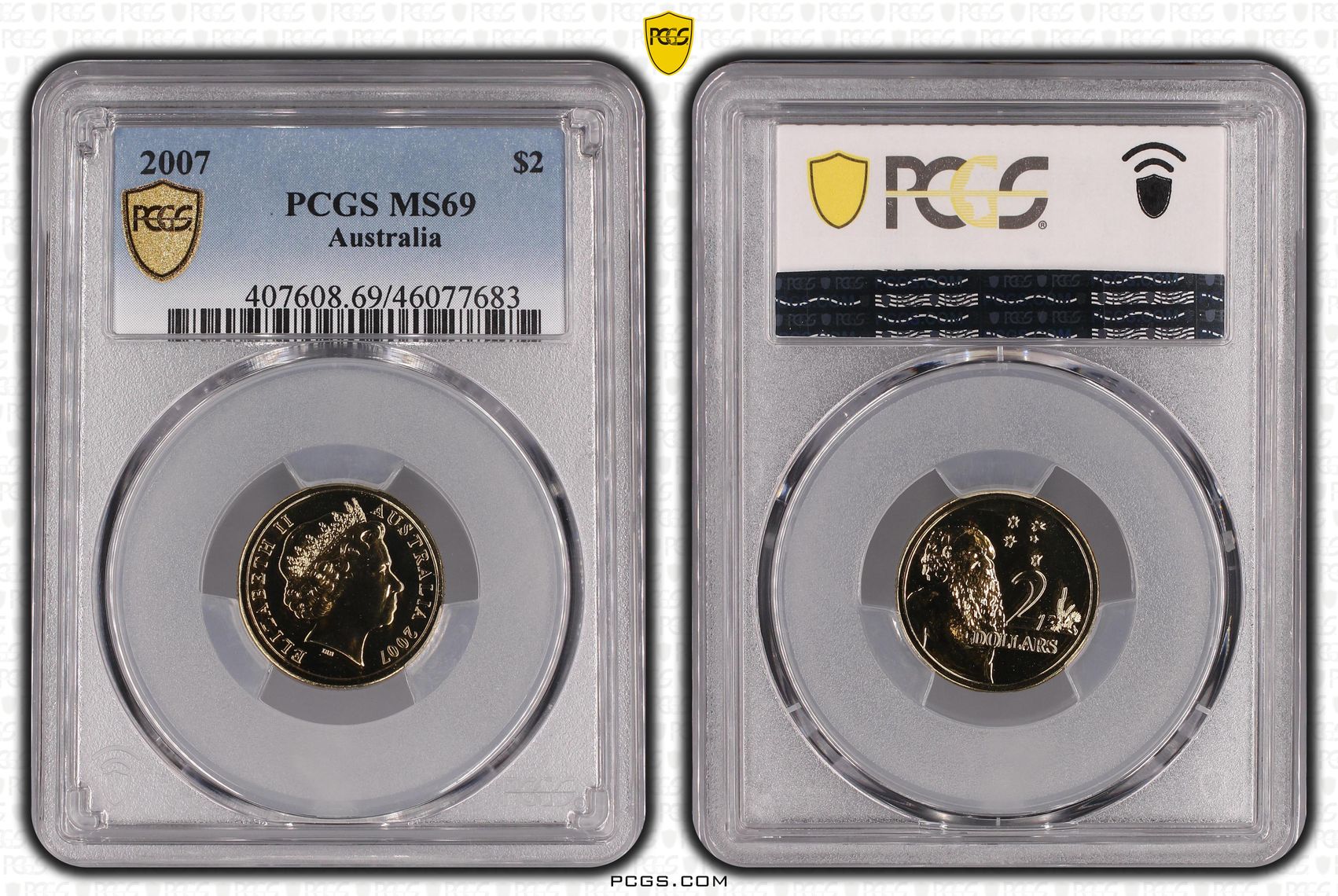 2007 Australia Two Dollar, $2 PCGS - MS69 -683