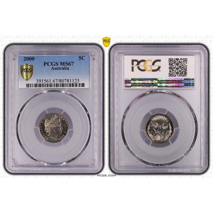 Elizabeth II, Five Cent, 2000, PCGS MS67