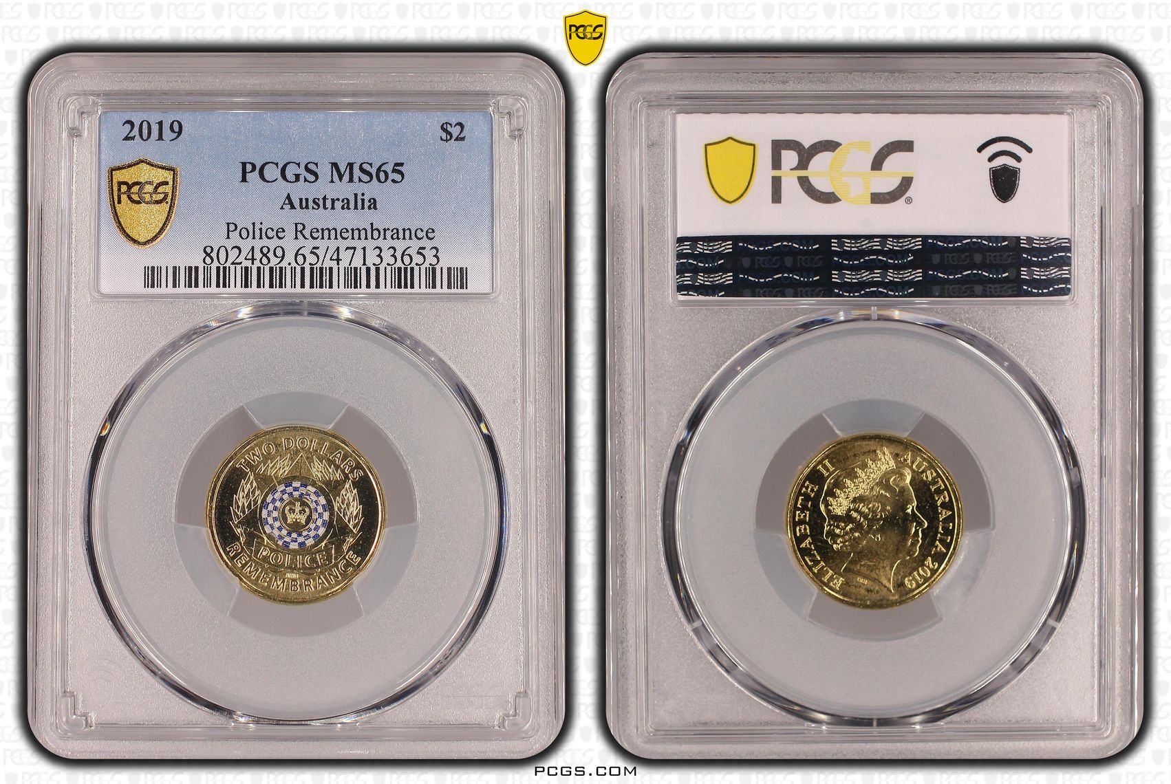 Police Remembrance Colorized , Two Dollar, 2019, PCGS MS65