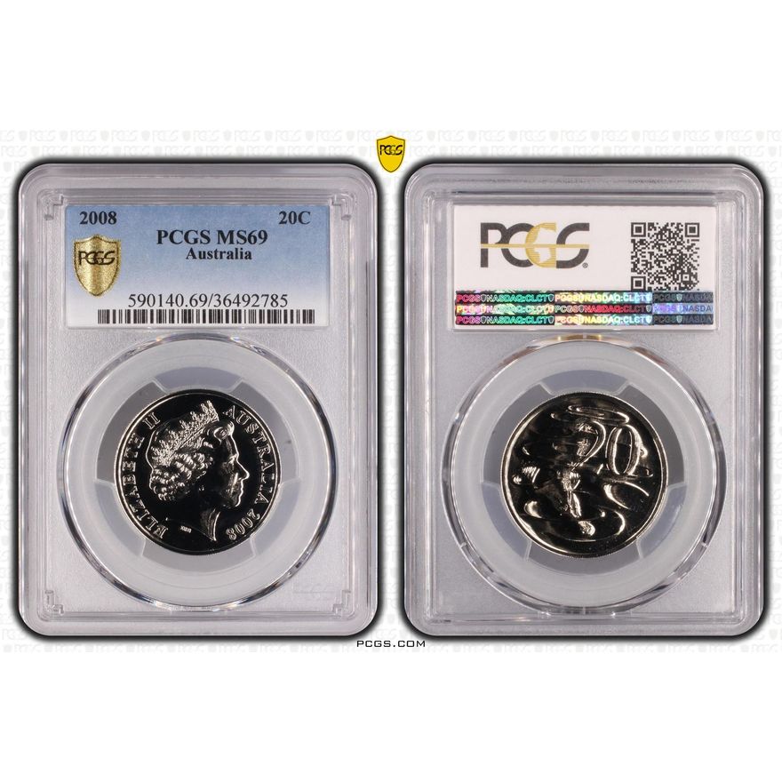 Twenty Cent, 2008, PCGS MS 69