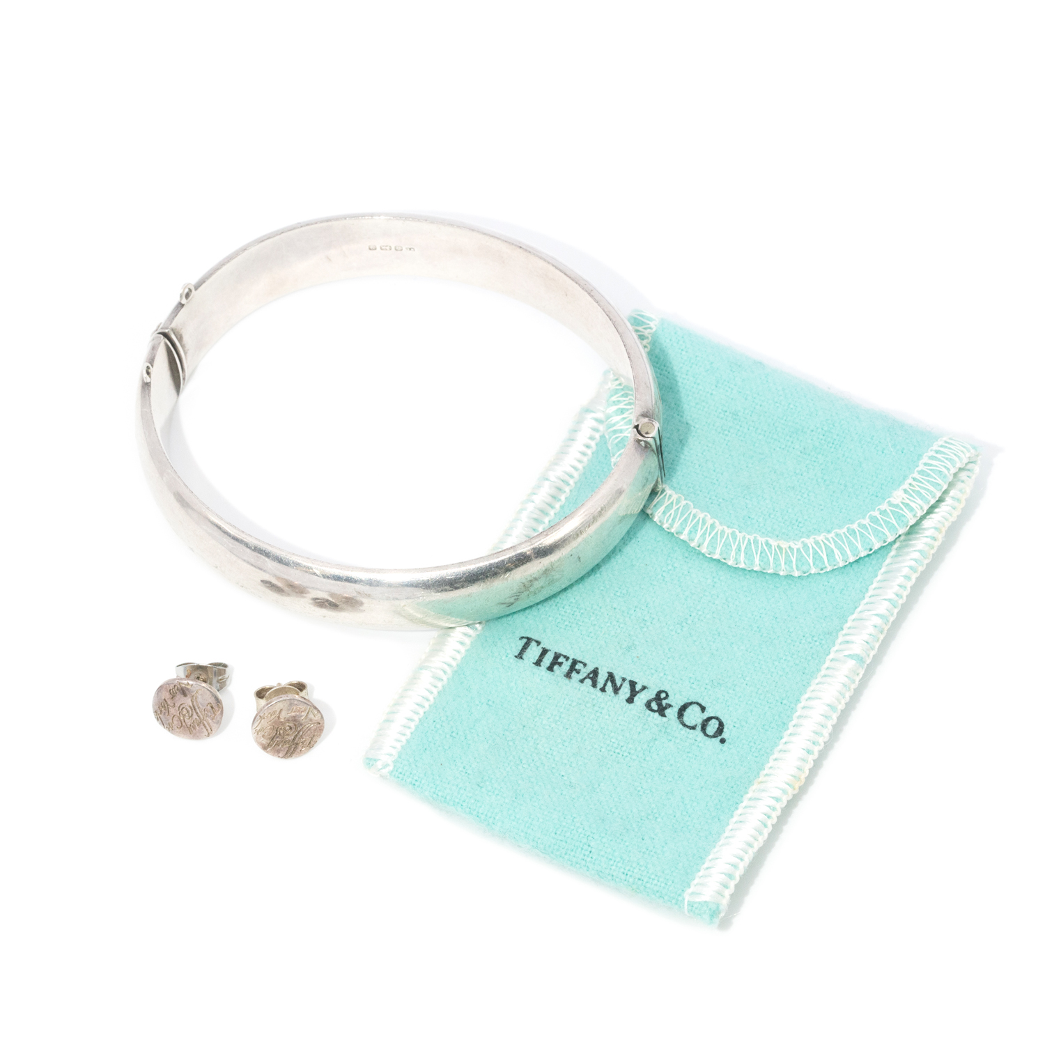 Tiffany Studs and Bangle in Sterling Silver