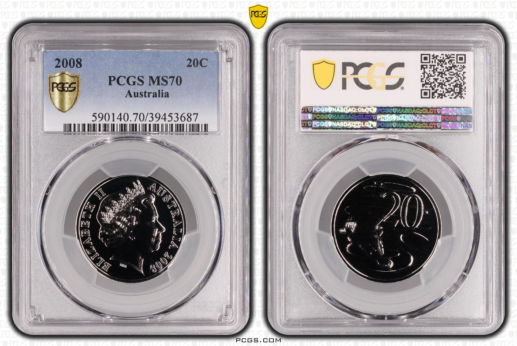 2008 Australia Twenty Cent, 20c PCGS - MS70 POP 19/0 -687
