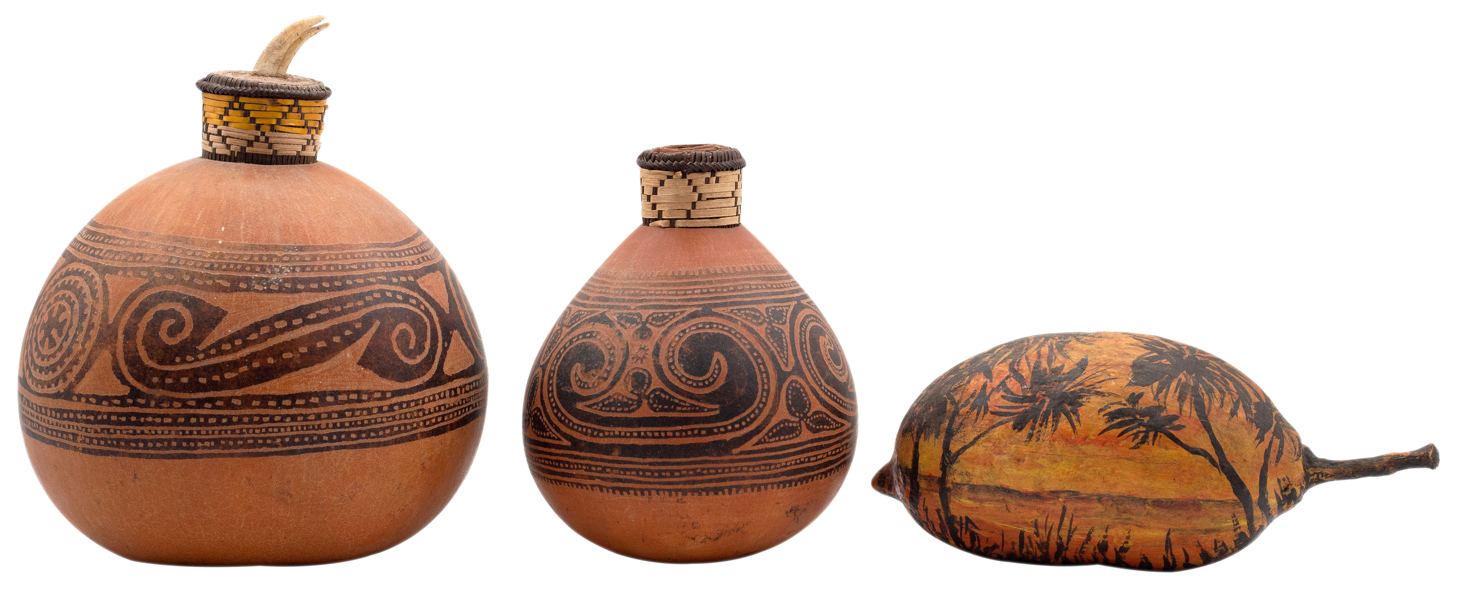 Papua New Guinea, Trobiand Islands, Lime Gourds, 1950s, VGC