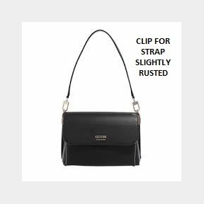 Guess Eco mia flap shoulder bag - black- CLIP FOR STRAP SLIGHTLY RUSTED 51499/16458 | TS B4 (S5)CB2