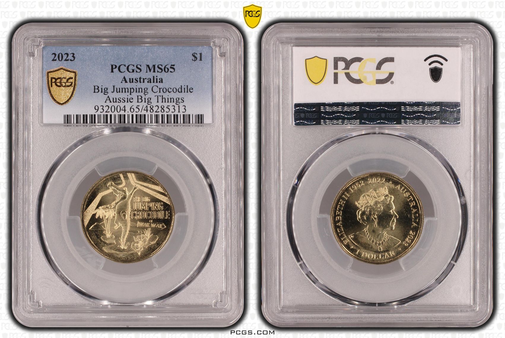 Elizabeth II, Big Jumping Crocodile Aussie Big Things , One Dollar, 2023, PCGS MS65