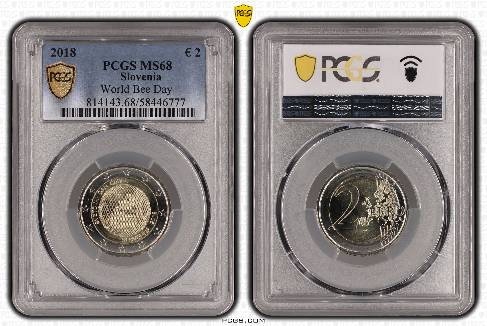 Slovenia, World Bee Day, 1/0, Two Euro, 2018, PCGS MS68