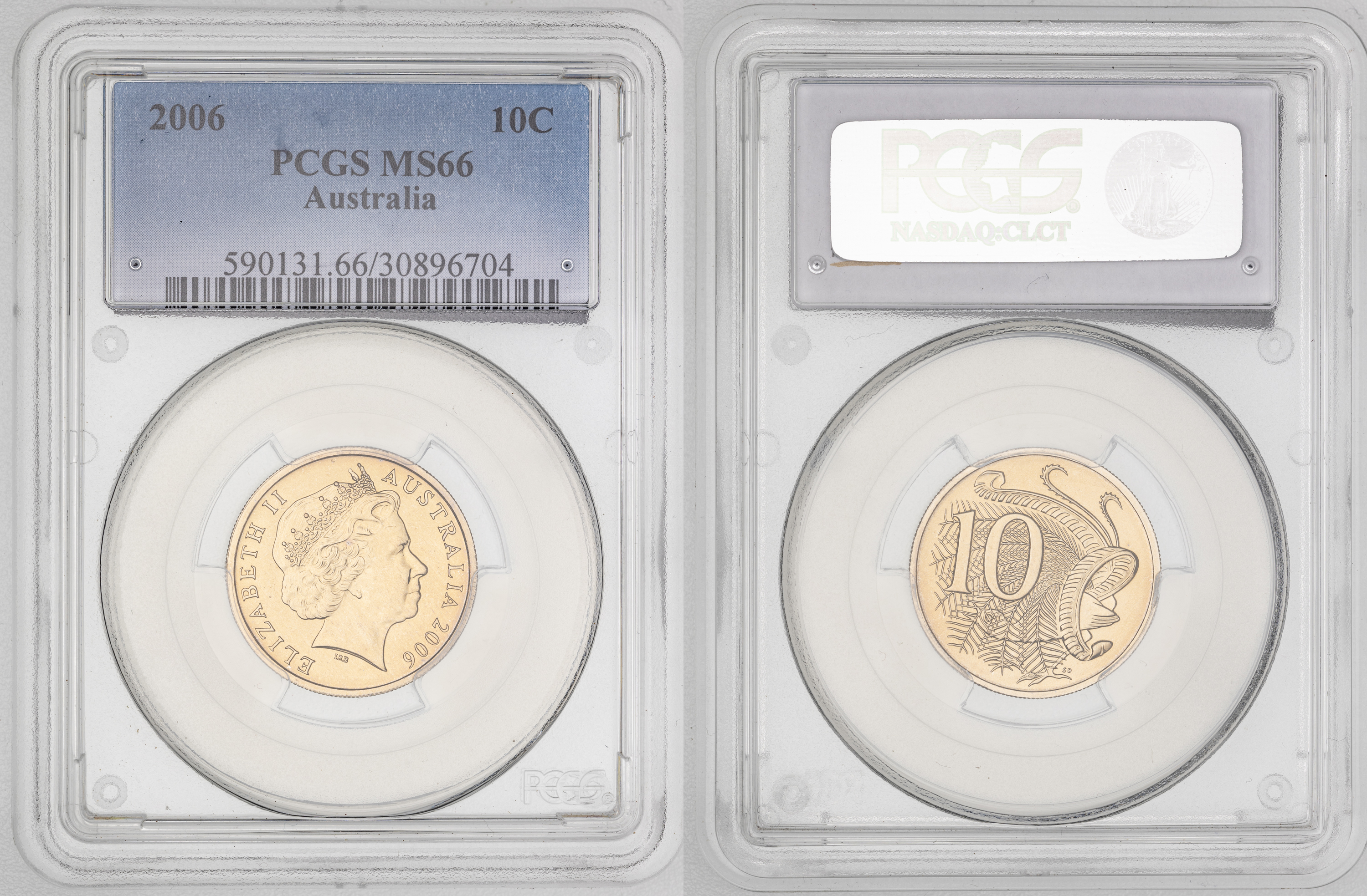 Elizabeth II, Ten Cent, 2006, PCGS MS66
