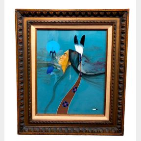 Nicely Framed Original Watercolor By Robert Redbird
