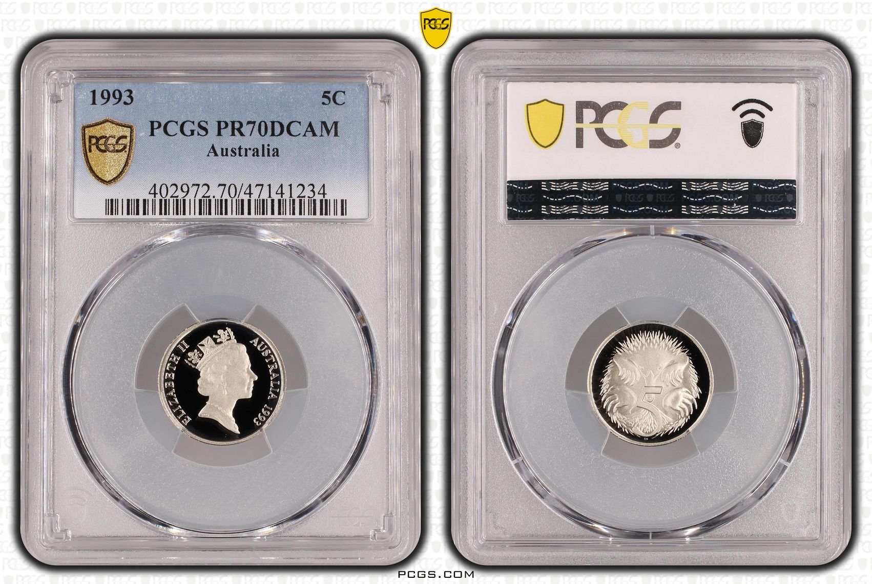 Elizabeth II, Five Cent, 1993, PCGS PR70DCAM