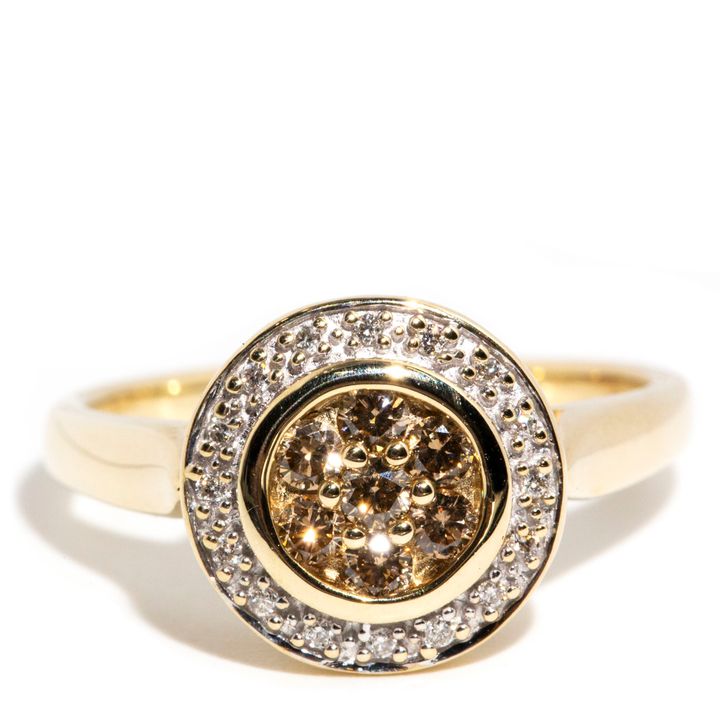 0.36 Carat Diamond Cluster Halo ct Golf Ring,
