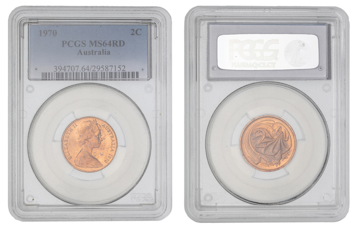 Elizabeth II, Two Cent, 1970, PCGS MS64RD